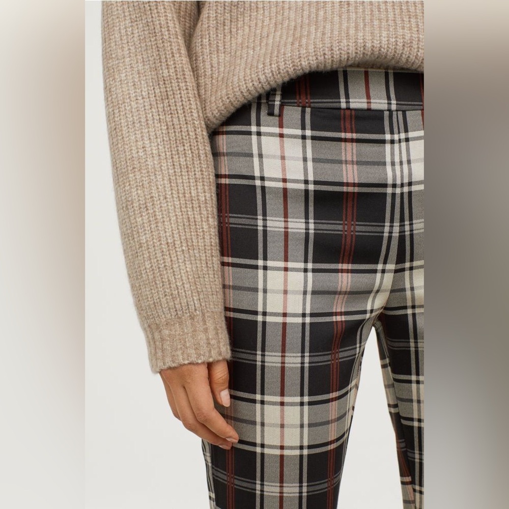 H&M Plaid Cigarette Chino Trousers